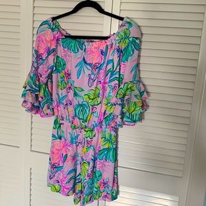 Lilly Pulitzer light purple and green romper size extra small